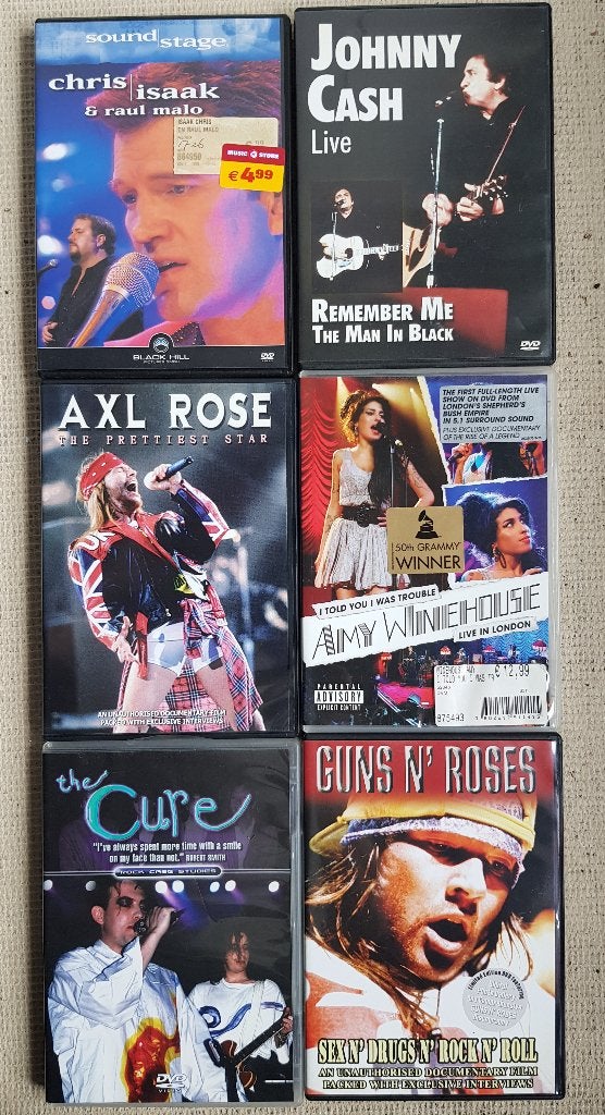 6 x DVD s / muziek, Gebruikt, Alle leeftijden, Ophalen of Verzenden, Concert