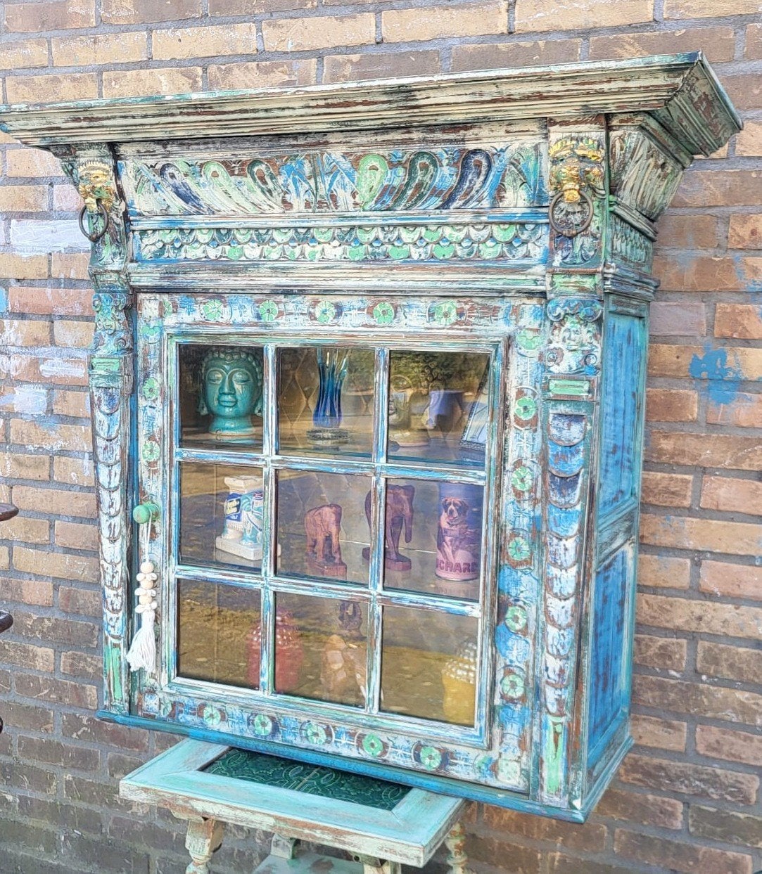 Shabby/Boho/Houtsnijwerk/Ibiza/Kast/Vitrine, Ophalen of Verzenden