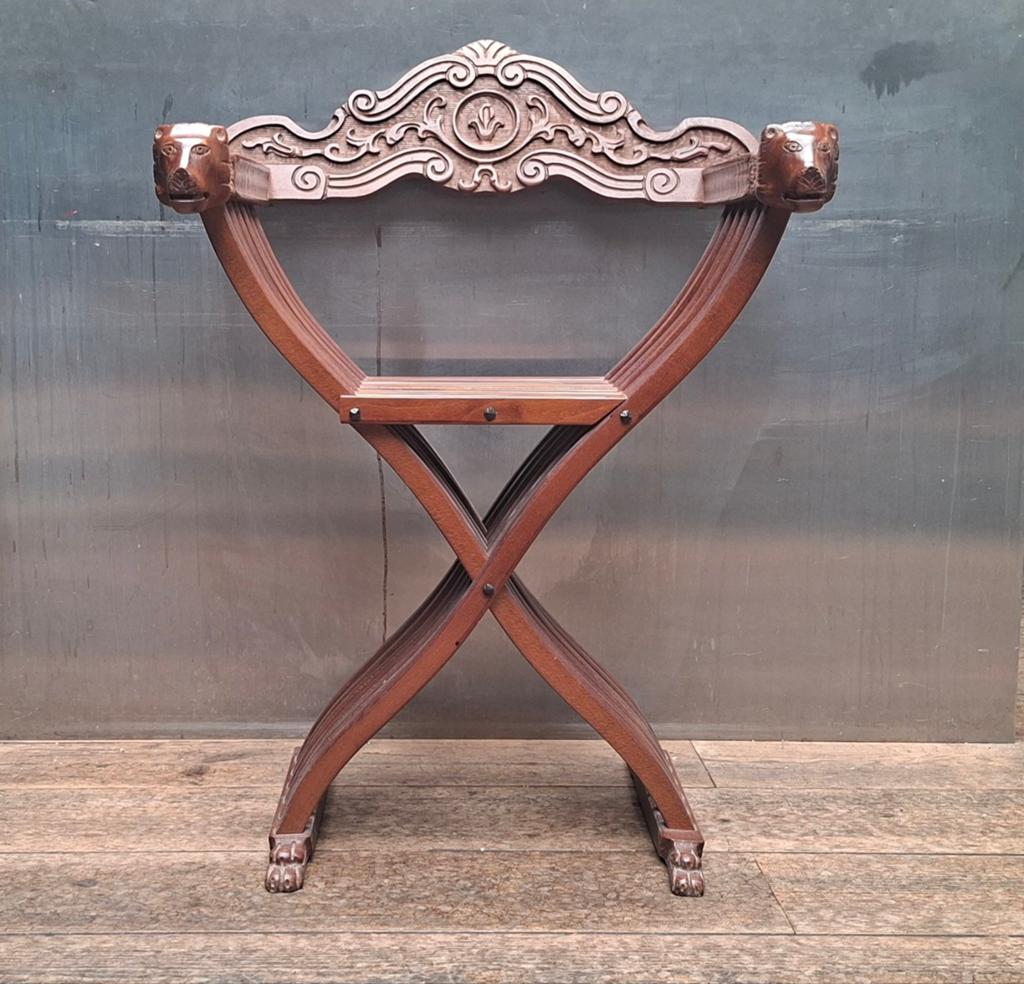 Bijzondere opklapbare houten stoel / decoratieve vouwstoel, Antiek en Kunst, Ophalen