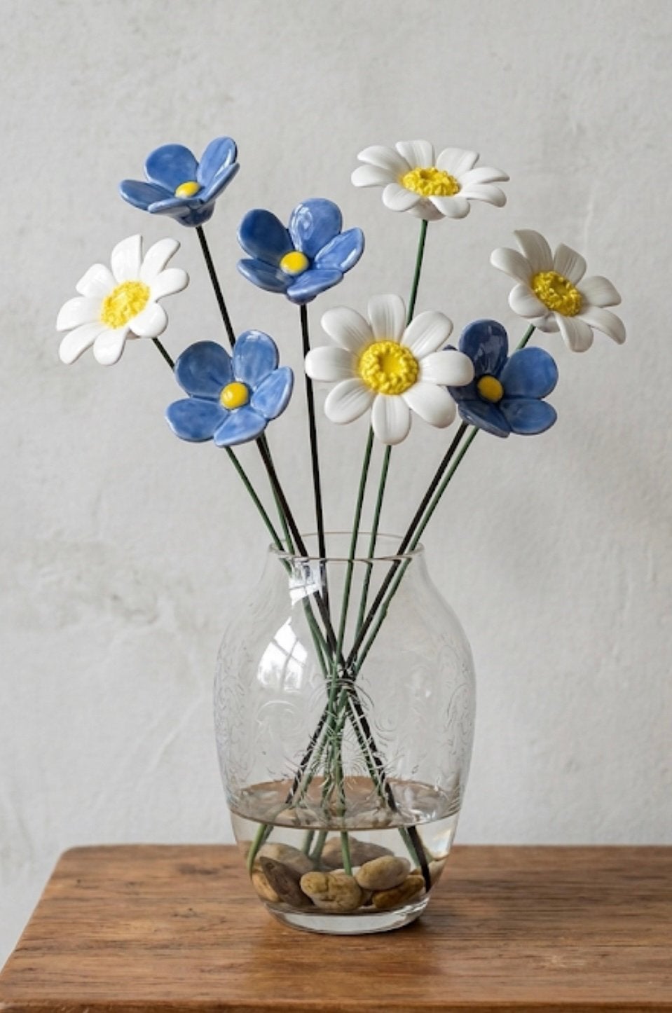 NIEUW !! Superleuk boeketje keramieken bloemen 8 stuks, Ophalen of Verzenden, Nieuw