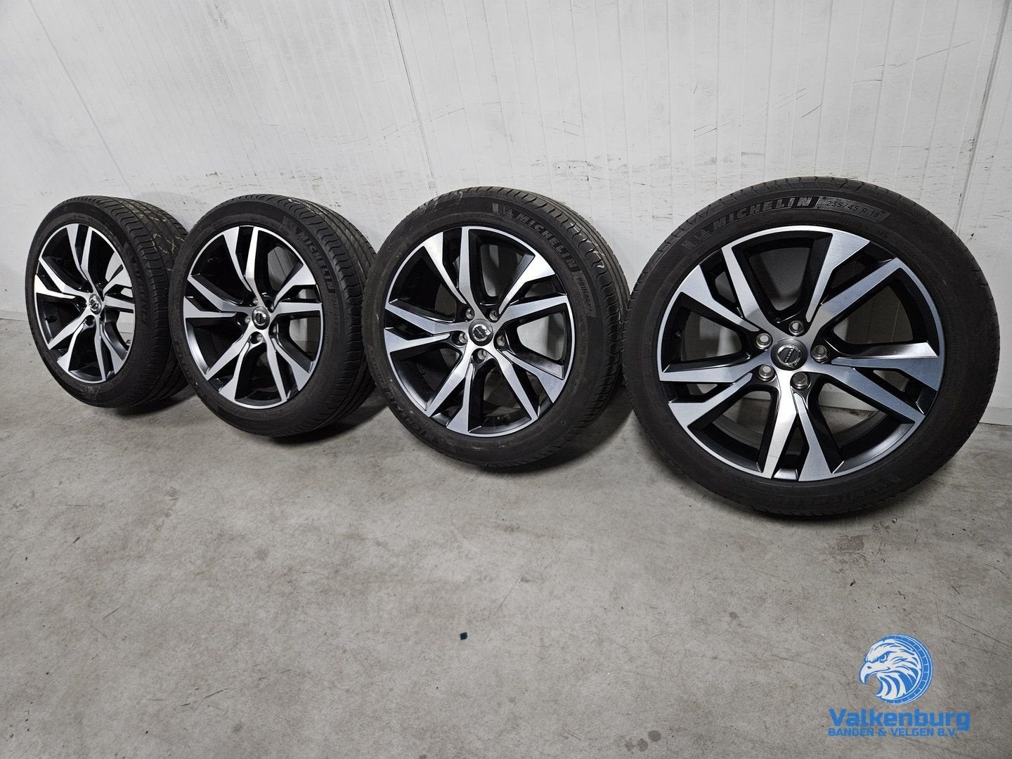 Originele Volvo S60 V60 5-Double Spoke Matt Black Diamond Cu, Auto-onderdelen, 18 inch, Gebruikt, -, -