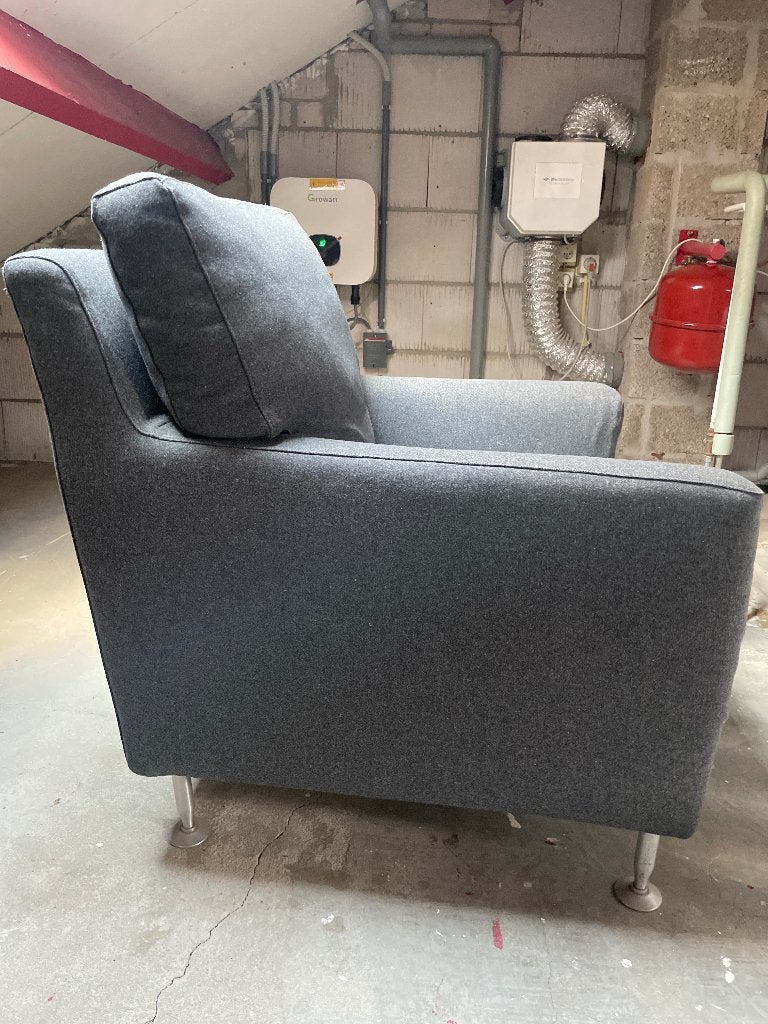 Fauteuil Grijs 2 stuks, Ophalen, Gebruikt, 75 tot 100 cm, Stof