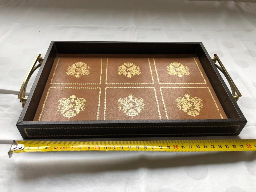 Vintage dienblad jaren ‘70, Ophalen of Verzenden, Zo goed als nieuw, Rechthoekig, Hout