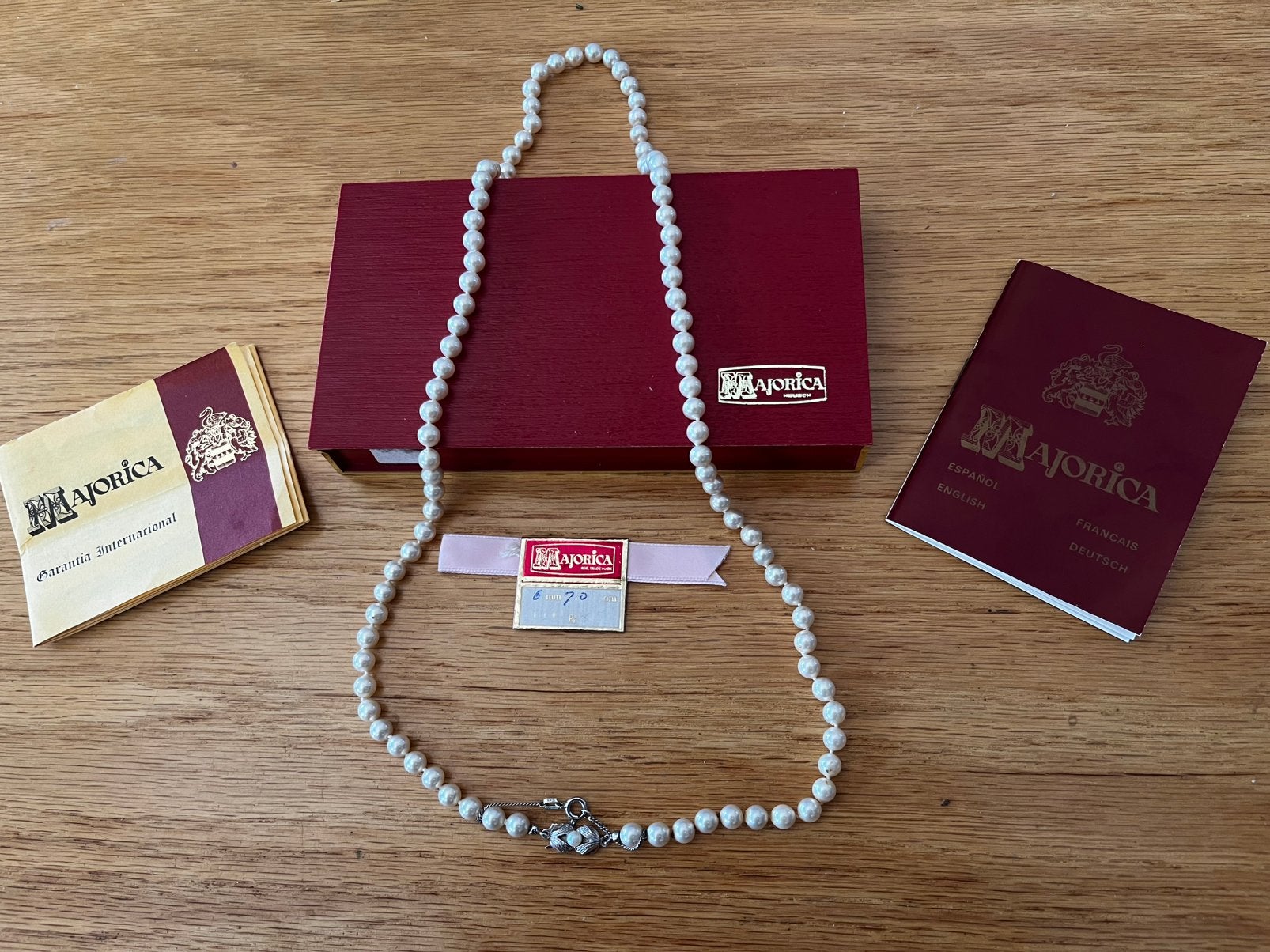 Prachtige Majorica parelketting, Ophalen, Zo goed als nieuw, Wit