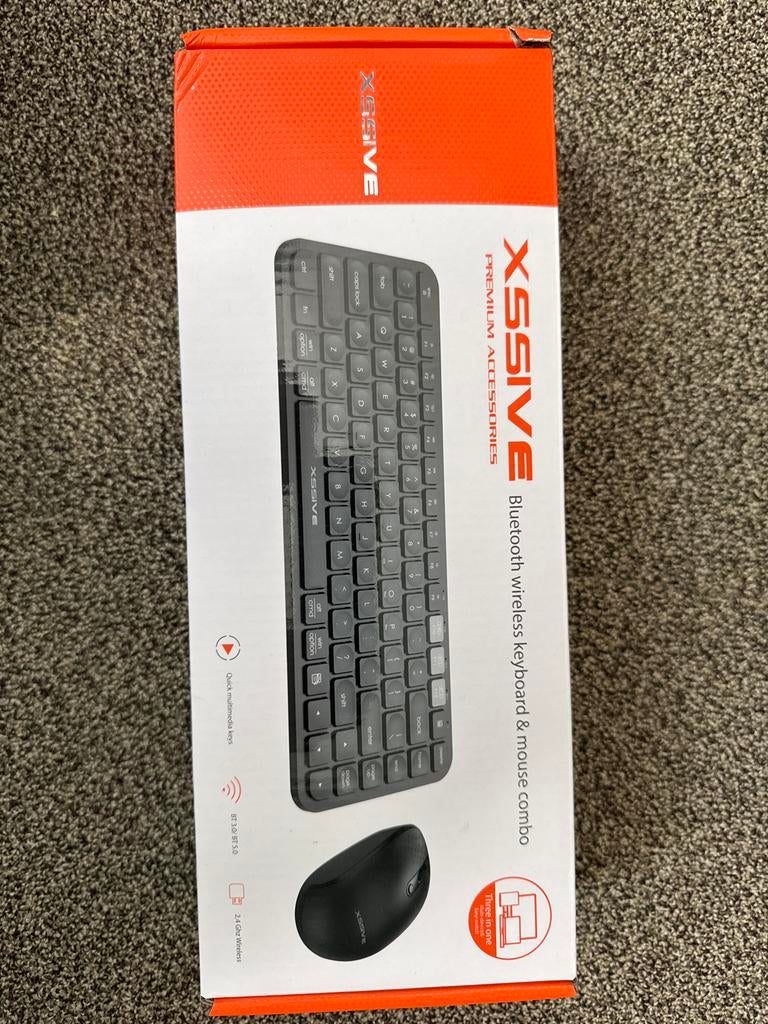 XSSIVE Bluetooth Draadloos Toetsenbord & Muis Combo, Ophalen, Toetsenbord en muis-set, Nieuw, Draadloos