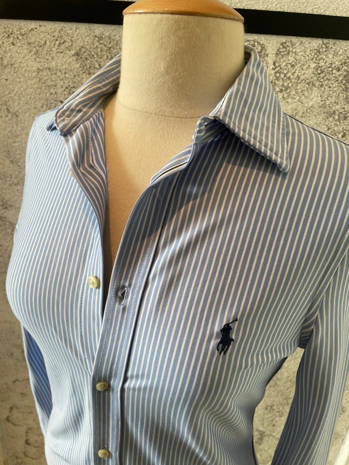 Ralph Lauren dames blouse blauw gestreept, Ophalen of Verzenden, Zo goed als nieuw, Blauw