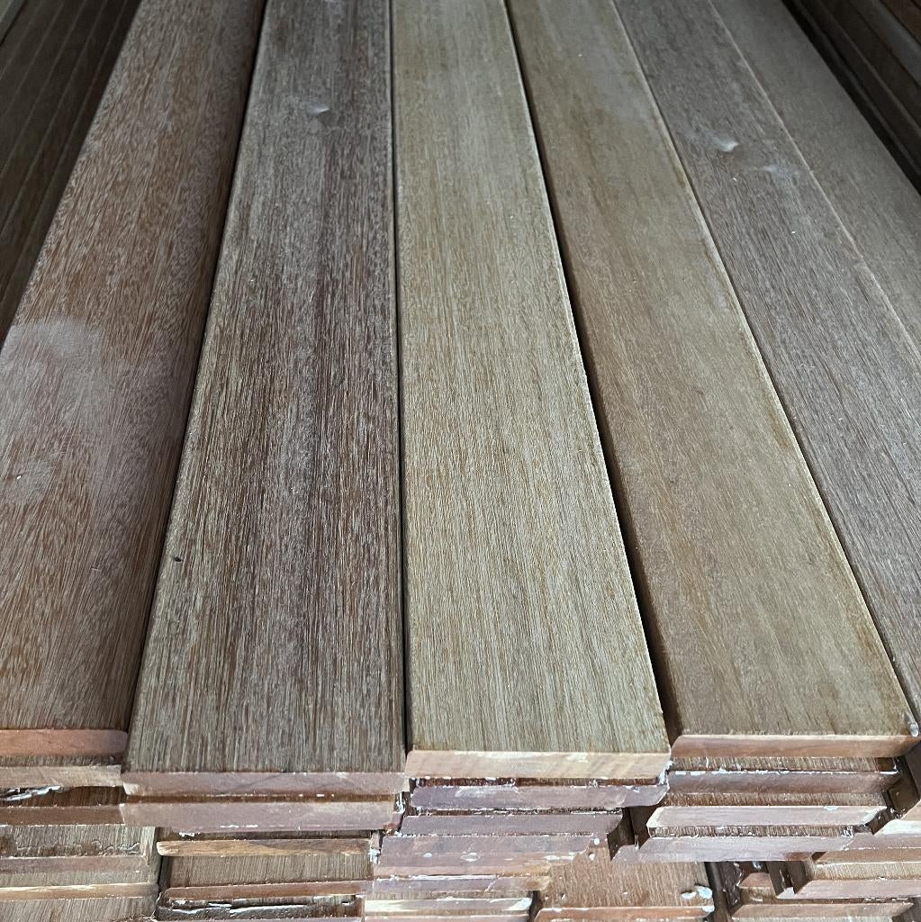 Bangkirai hardhouten Geschaafde/Gladde planken 18x90mm 3,8M1, Verzenden, Planken, Nieuw, Hardhout
