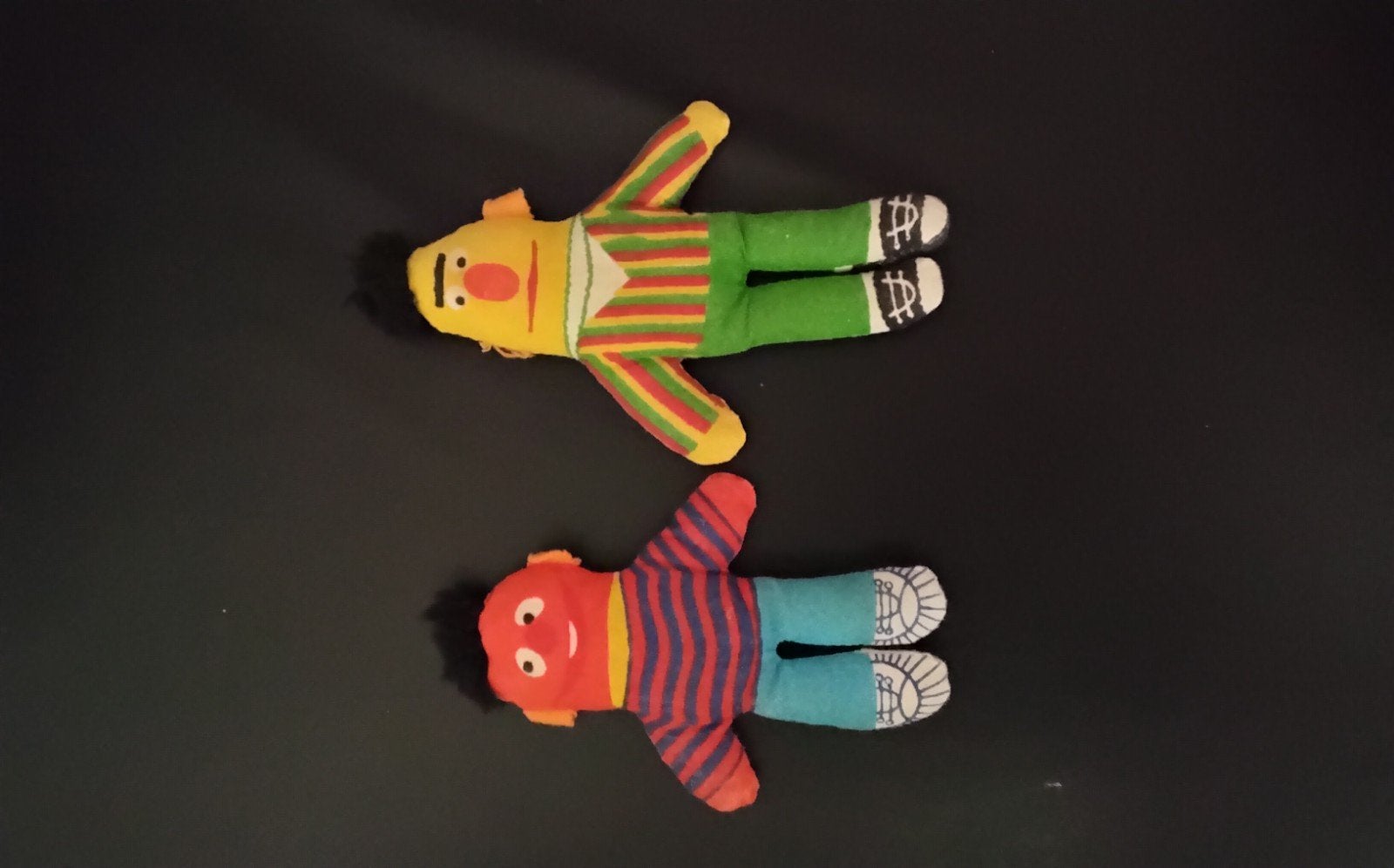 Bert en Ernie vintage knuffels van Sesamstraat, Gebruikt, Overige merken, Overige karakters, Overige typen