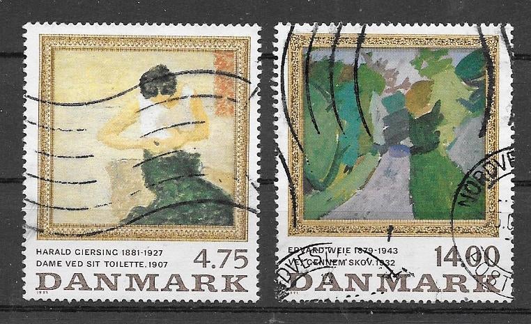 Denemarken 1991  Schilderijen, Verzenden, Denemarken, Gestempeld