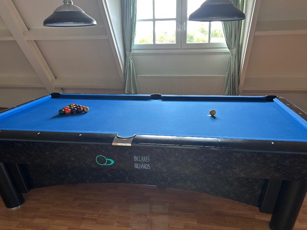 Professionele pooltafel - 9ft - 3-delige leisteen- compleet, Sport en Fitness, Ophalen, Gebruikt, Pooltafel