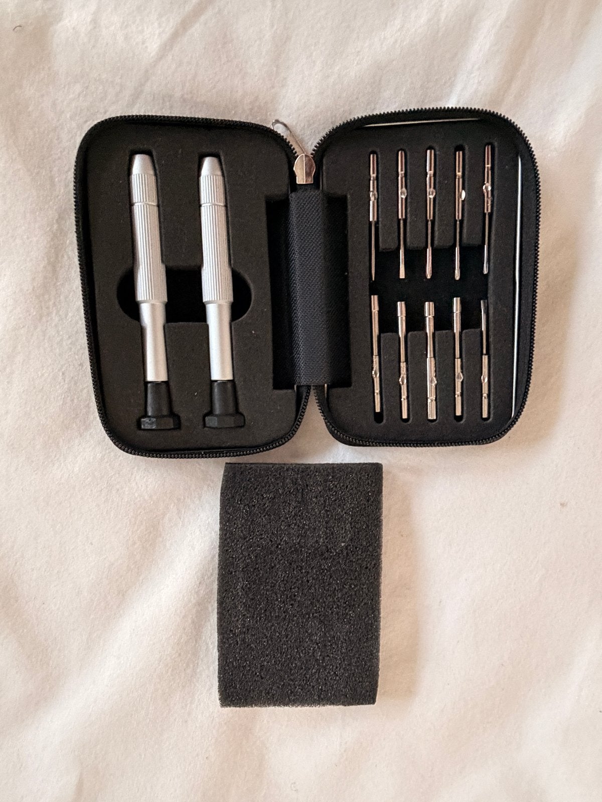 Precisie Schroevendraaier Set - 2 Handvatten, Diverse Bits, Ophalen of Verzenden, Zo goed als nieuw