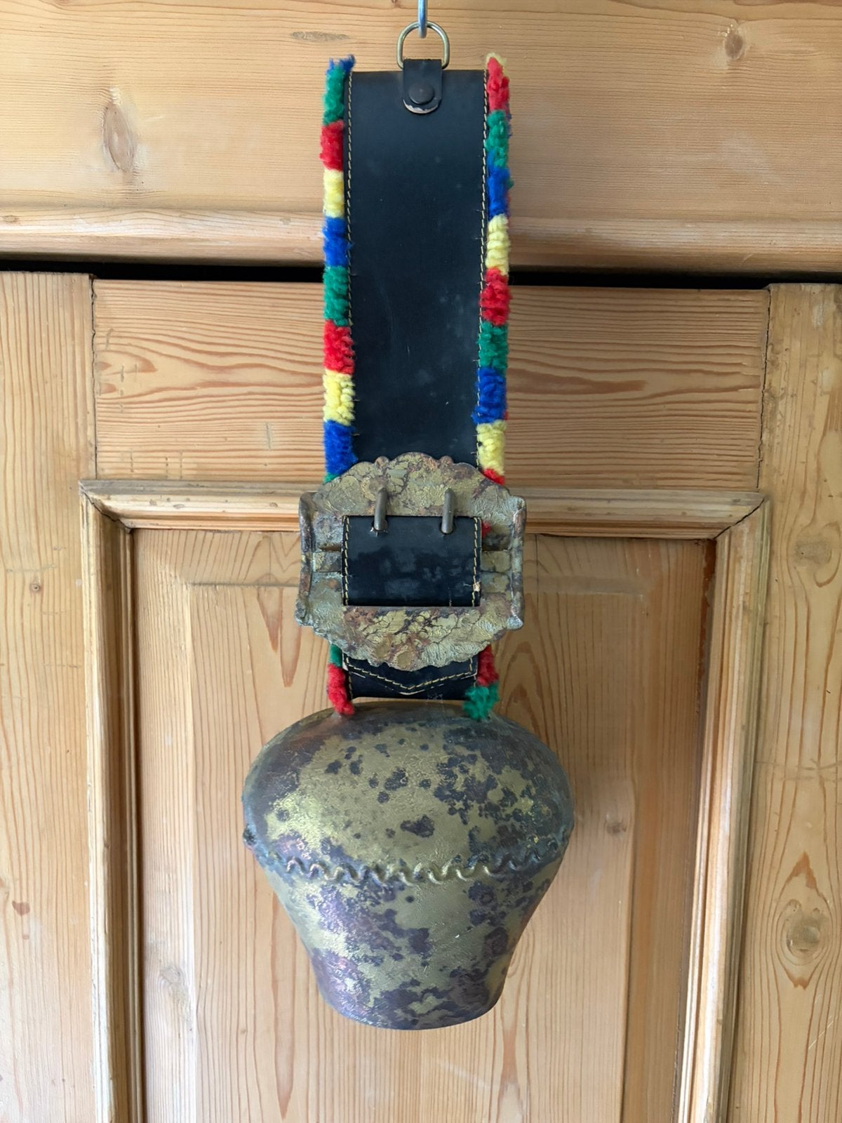 Grote Authentieke Alpen Koebel met Riem en Franjes – 42 cm, Ophalen of Verzenden