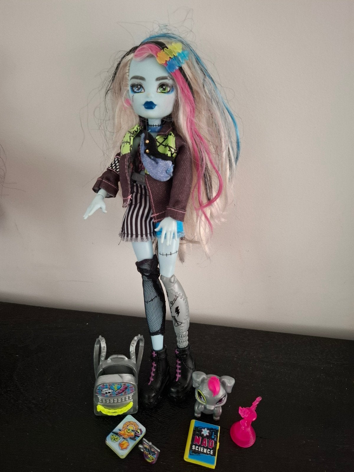Monster High Frankie Stein met accessoires, Ophalen of Verzenden, Zo goed als nieuw, Overige typen