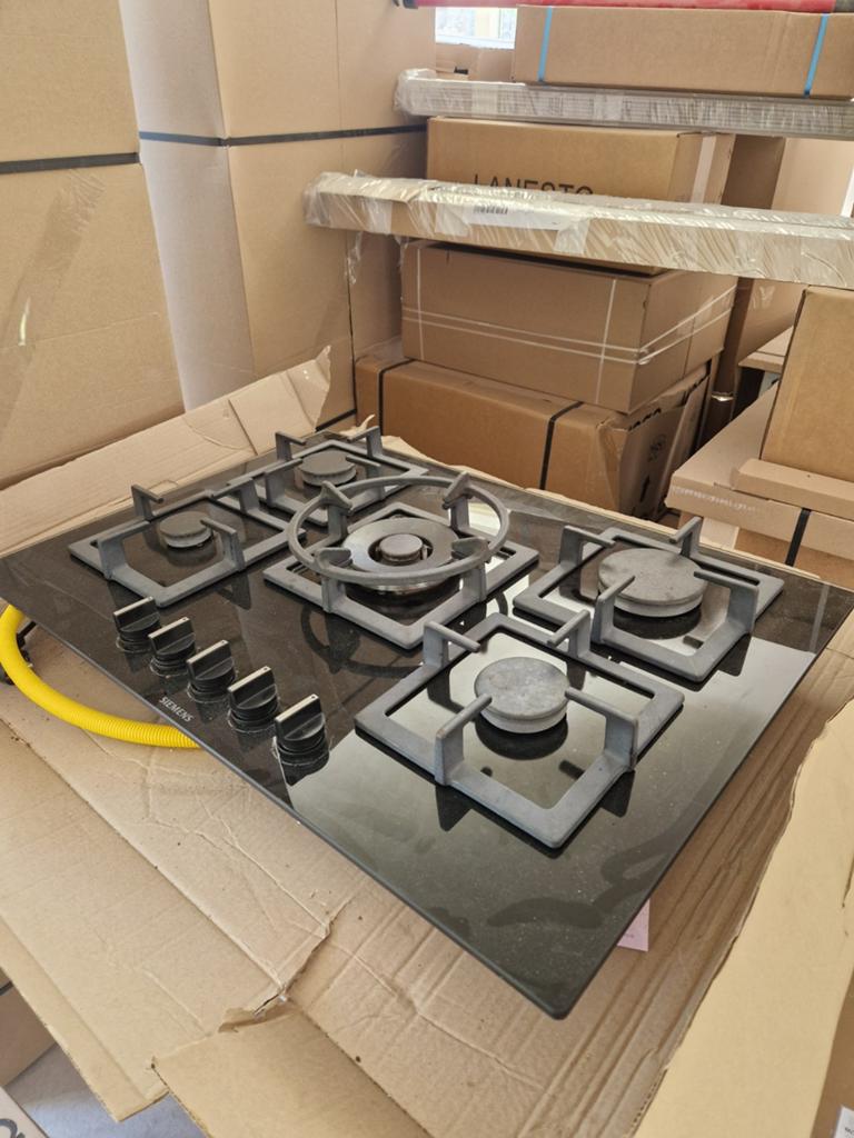 Siemens 5-pits gastoestel met wokbrander, Gebruikt, Ophalen of Verzenden, Inbouw, Gas