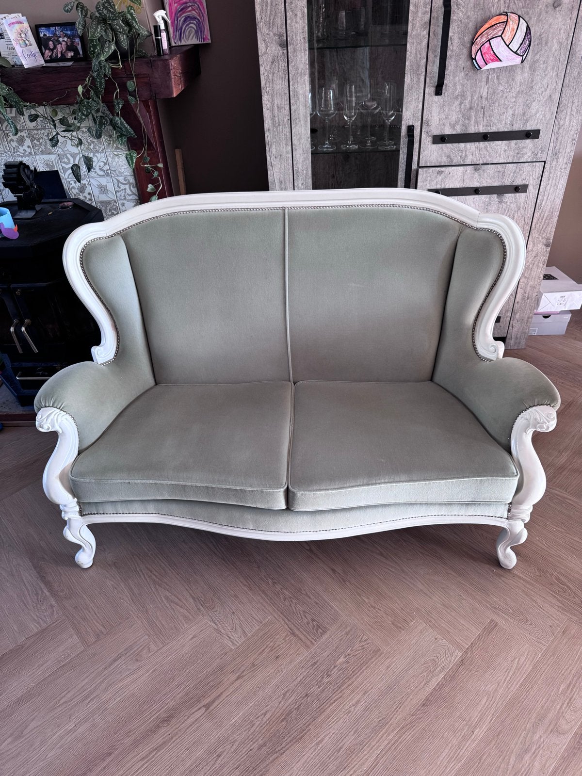 Trouwbankje - Romantische 2-zits bank in vintage stijl, Minder dan 75 cm, Tweepersoons, Ophalen of Verzenden, Zo goed als nieuw