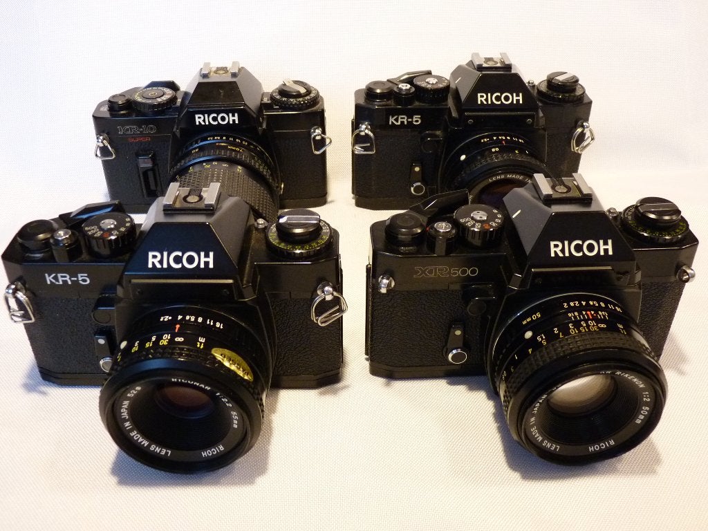 4x Ricoh spiegelreflex cameras met Pentax-K lenzen, Ophalen of Verzenden, Zo goed als nieuw, Spiegelreflex, Canon