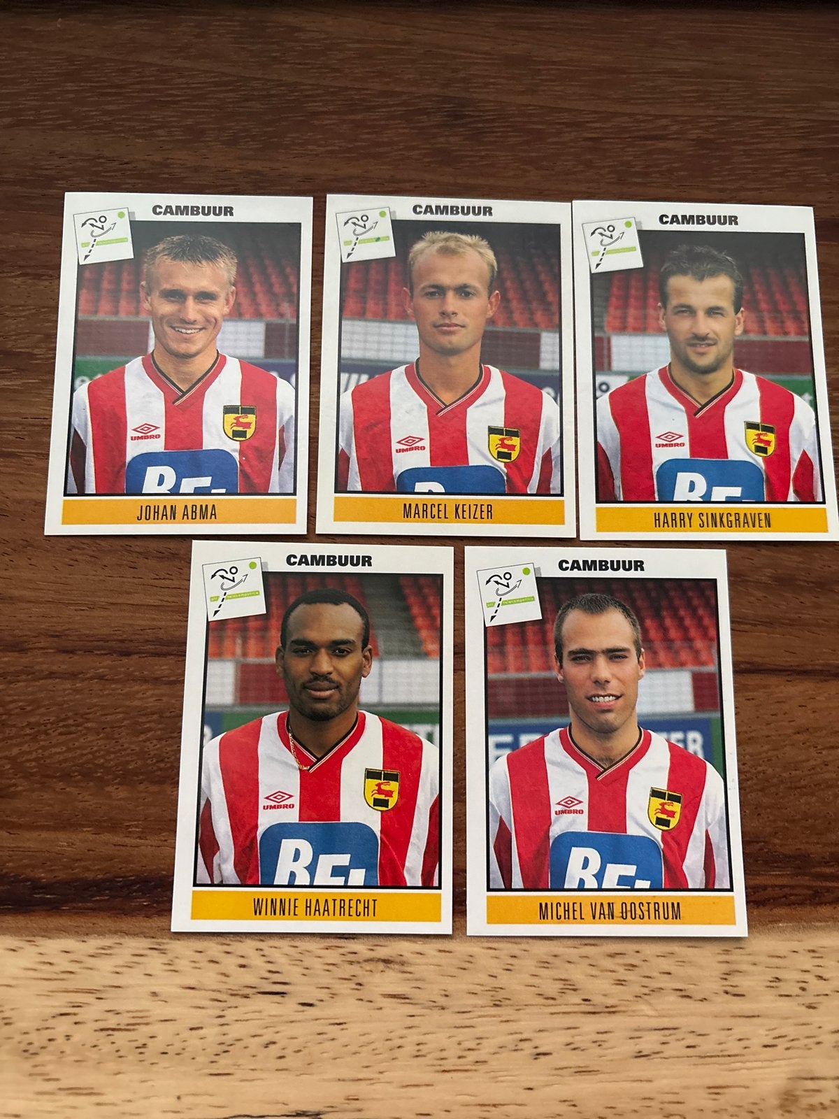 Panini Voetbal '94 Cambuur Plaatjes - Set van 5, Ophalen of Verzenden, Zo goed als nieuw, Stickers en Plaatjes