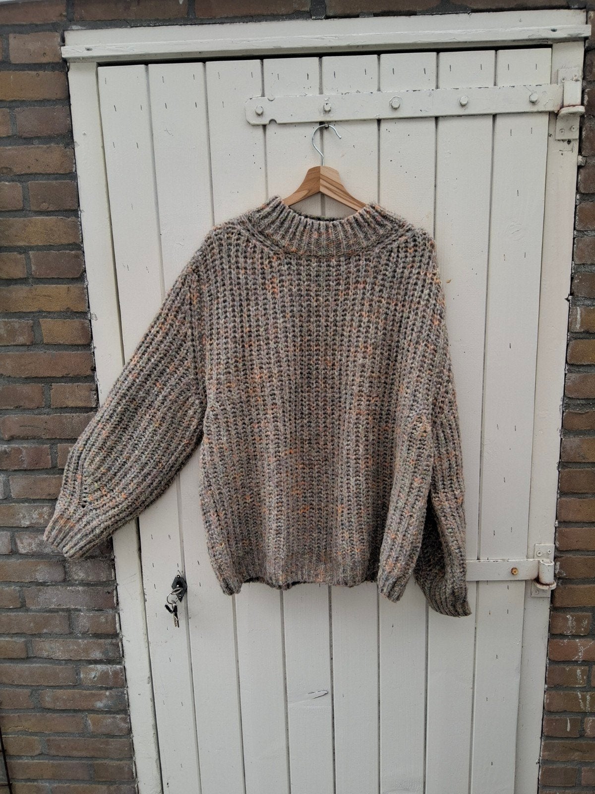 Blaumax gemêleerde trui met geribbelde kraag, mt.XL, €25, Maat 46/48 (XL) of groter, Blaumax, Zo goed als nieuw, Meerkleurig