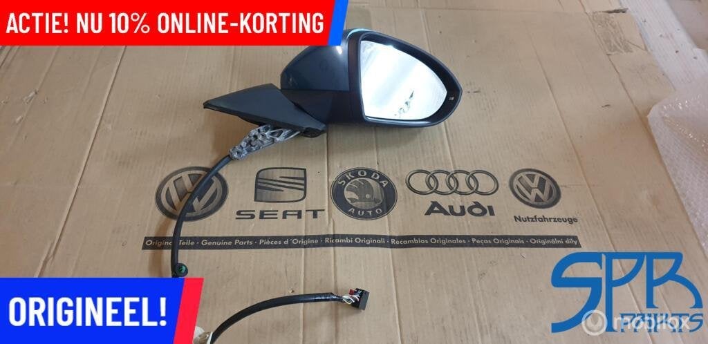 GOLF 7 7.5 RECHTS BUITENSPIEGEL Elektrisch INKLAPBAAR LA5J, Auto-onderdelen, Volkswagen, Nieuw, Ophalen of Verzenden, Volkswagen
