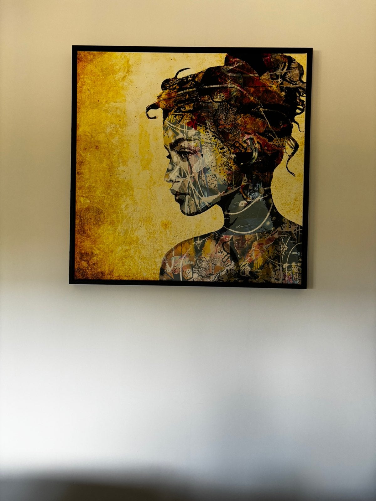 Schilderij van werk aan de muur, Antiek en Kunst, Ophalen