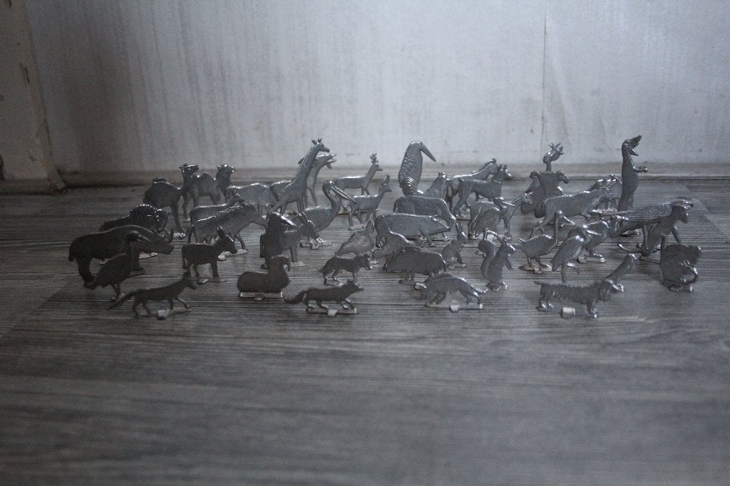 47 tinnen figuurtjes - dieren, Ophalen of Verzenden, Zo goed als nieuw