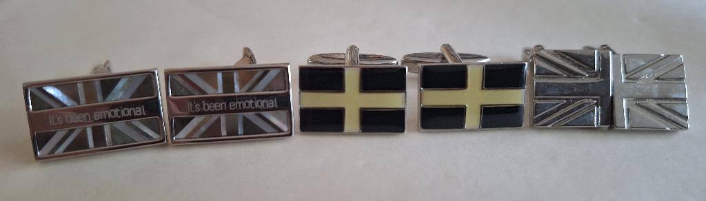 Manchetknopen Vlaggen Engeland, Australië en Amerika, Sieraden, Tassen en Uiterlijk, Manchetknopen, Ophalen of Verzenden, Zo goed als nieuw