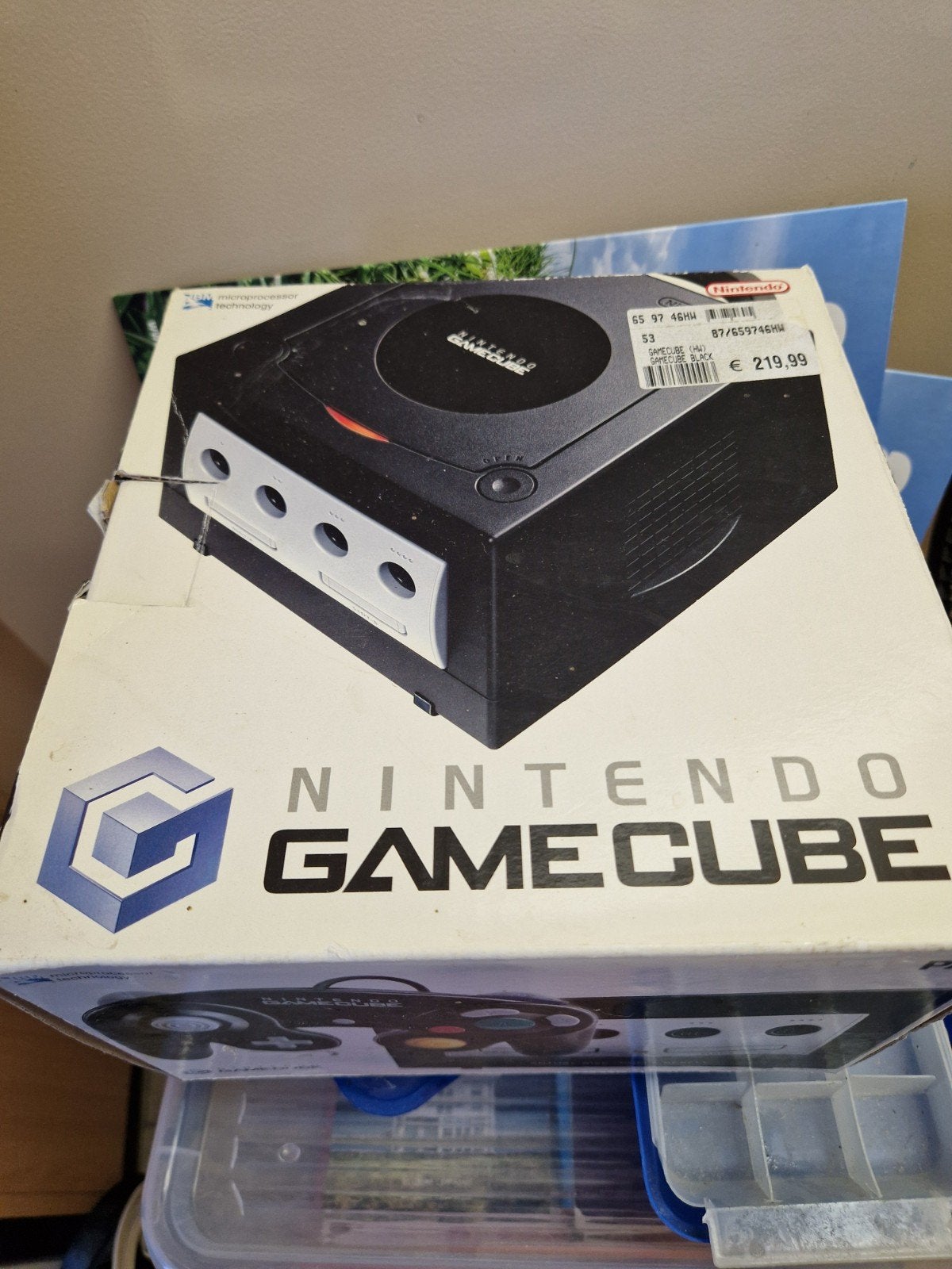 Nintendo GameCube Zwart -  in originele doos, Spelcomputers en Games, Spelcomputers | Nintendo GameCube, Ophalen, Gebruikt, Zwart