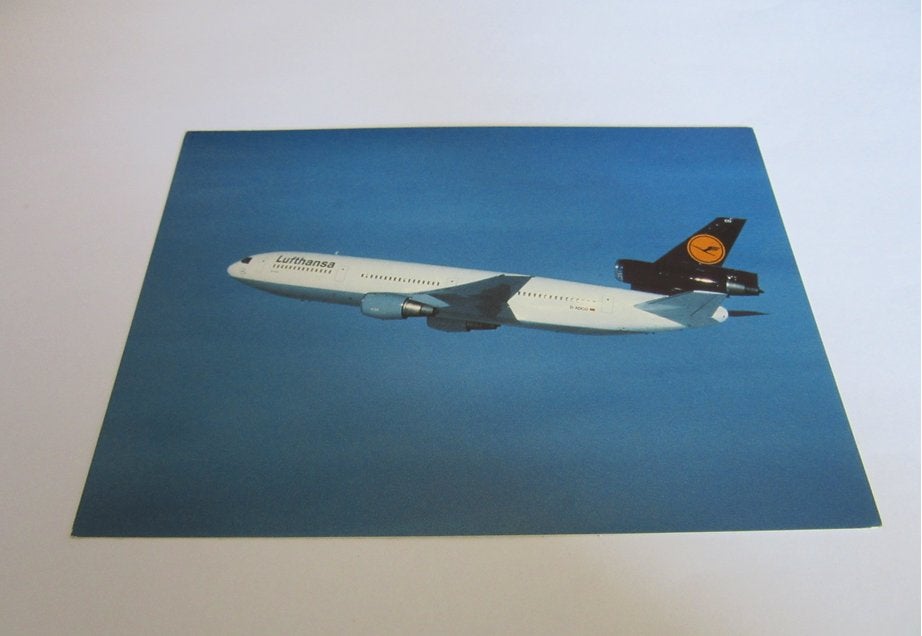 Lufthansa ansichtkaart McDonnell Douglas DC10, Verzenden, Zo goed als nieuw, Kaart, Foto of Prent
