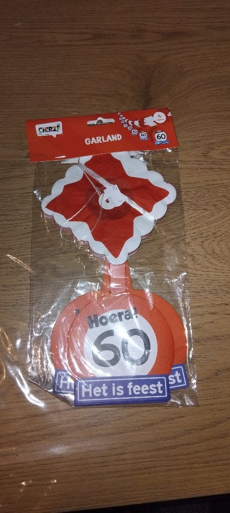 guirlande 60 jaar, Ophalen of Verzenden, Gebruikt, Versiering, Verjaardag