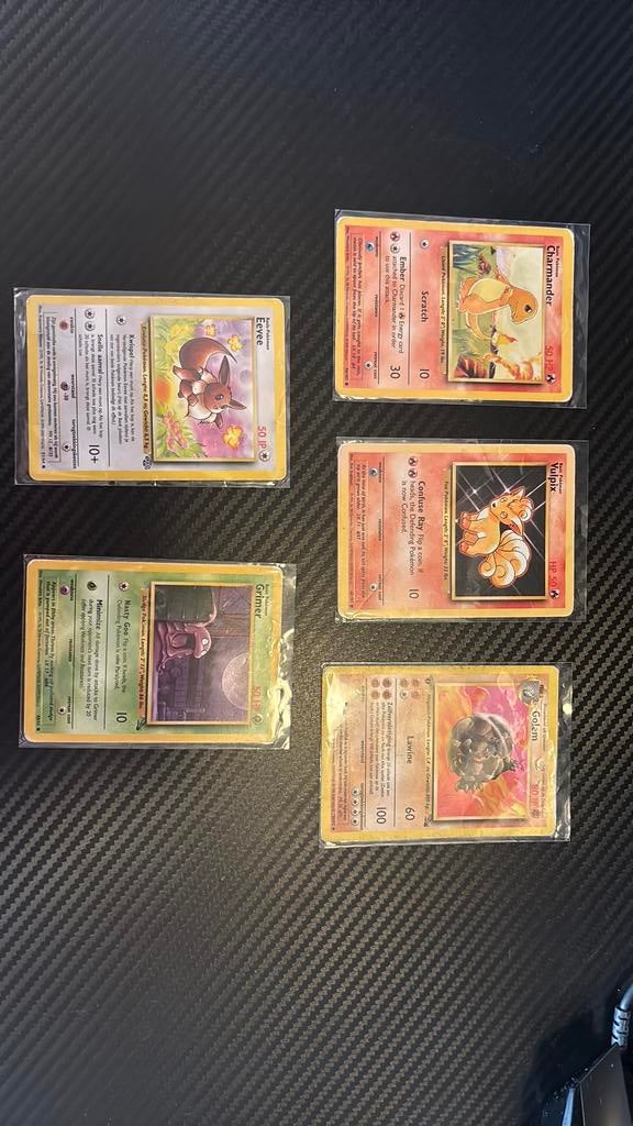 Oude pokemon kaarten., Ophalen of Verzenden, Gebruikt, Meerdere kaarten