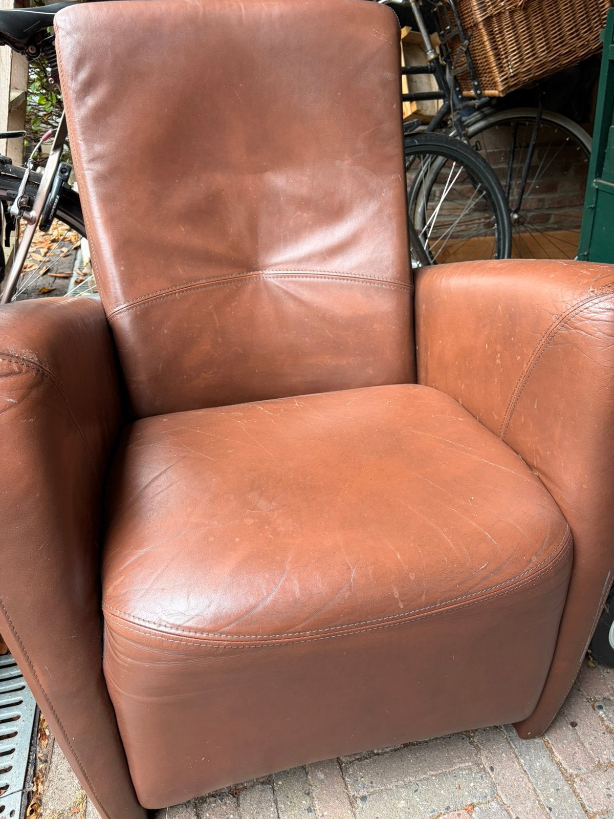 Leren stoel, Ophalen, Gebruikt, 75 tot 100 cm, 50 tot 75 cm