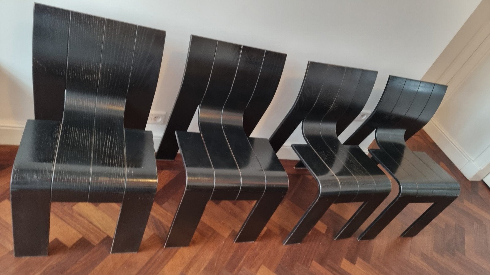 Vintage eetkamerstoelen Castelijn Gijs Bakker dutch design, Huis en Inrichting, Ophalen, Zwart, Vintage mid century design jaren 60 70
