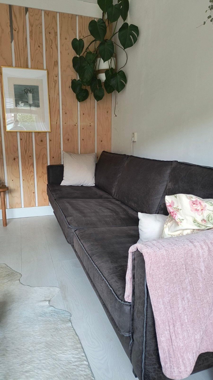 Luxe BePureHome Rodeo 4-persoons Bank – Antraciet Eco-leder, Ophalen of Verzenden, Zo goed als nieuw, Rechthoekig, 200 cm of meer