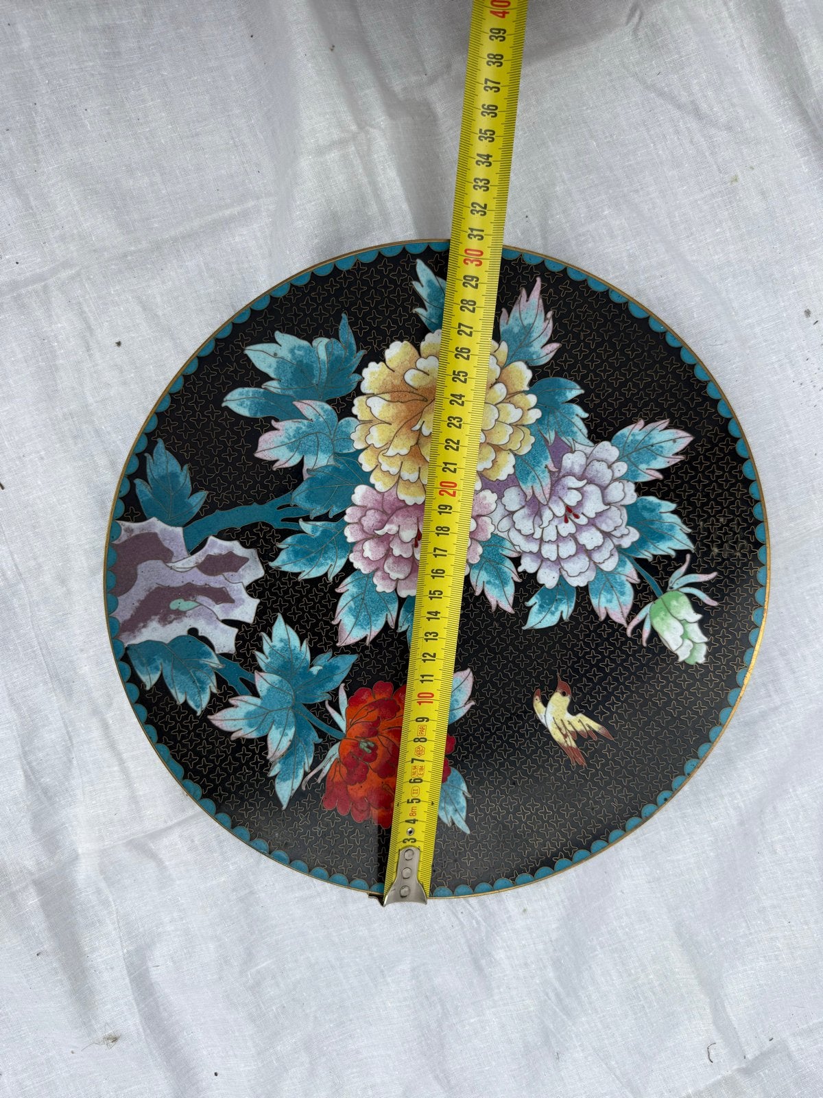 Decoratief Chinees cloisonné bord, 20e-eeuws, Antiek en Kunst, Ophalen of Verzenden