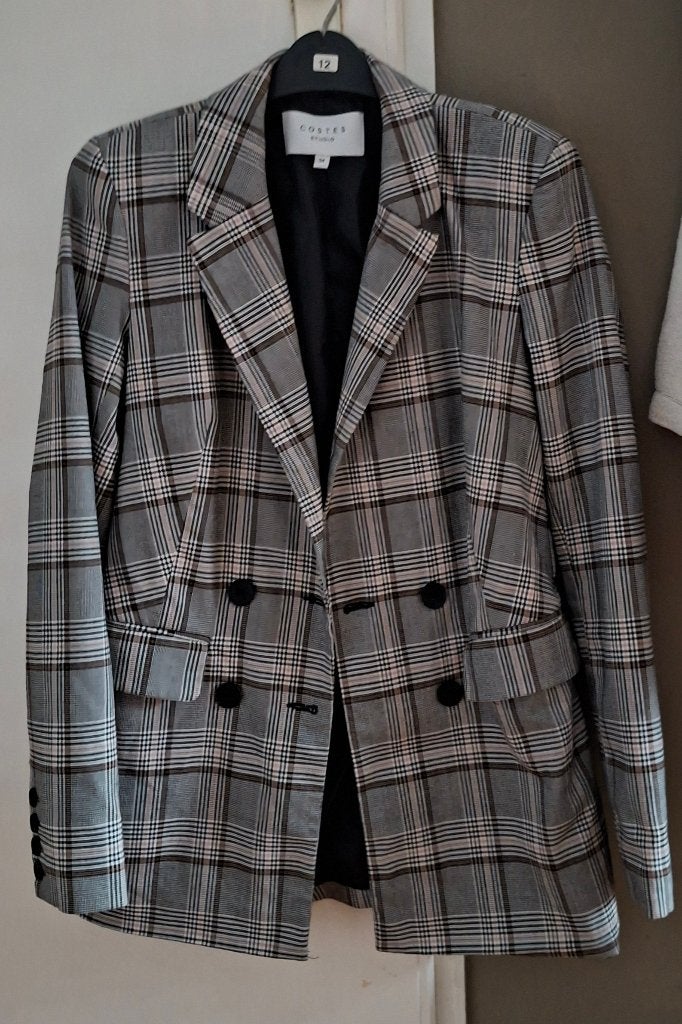 Costes Studio geruite blazer maat 34 in nieuwstaat, Ophalen of Verzenden, Zo goed als nieuw, Maat 34 (XS) of kleiner, Grijs