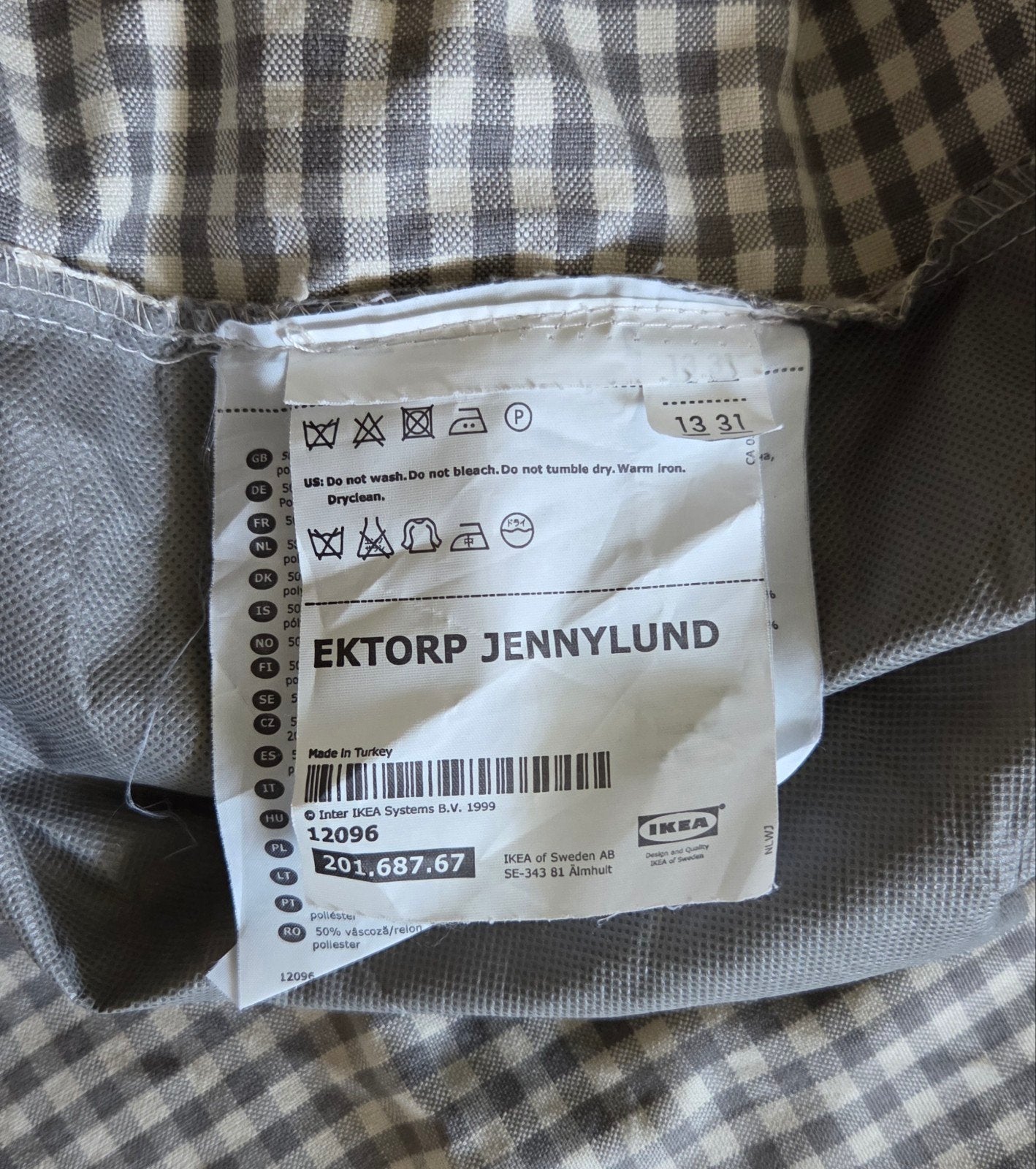 Stoelhoes Ikea Ektorp Jennylund, Ophalen, Zo goed als nieuw, Grijs, Eén
