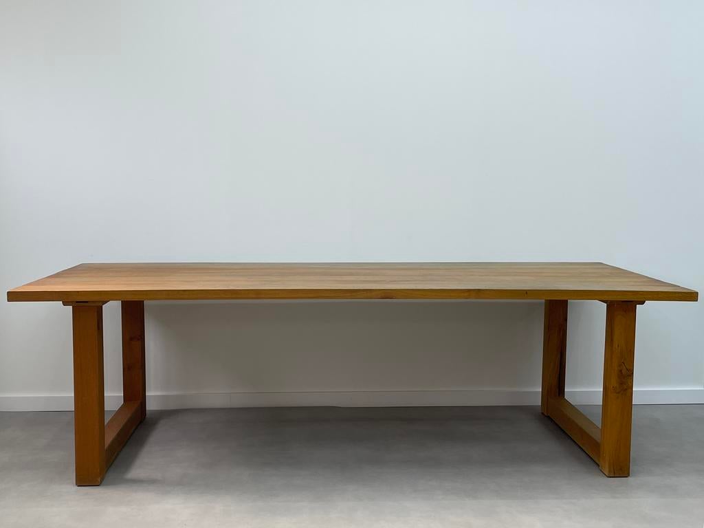 Architectonische Brutalistische Eettafel Eiken – 250 cm, Ophalen, Eikenhout, 200 cm of meer, 50 tot 100 cm
