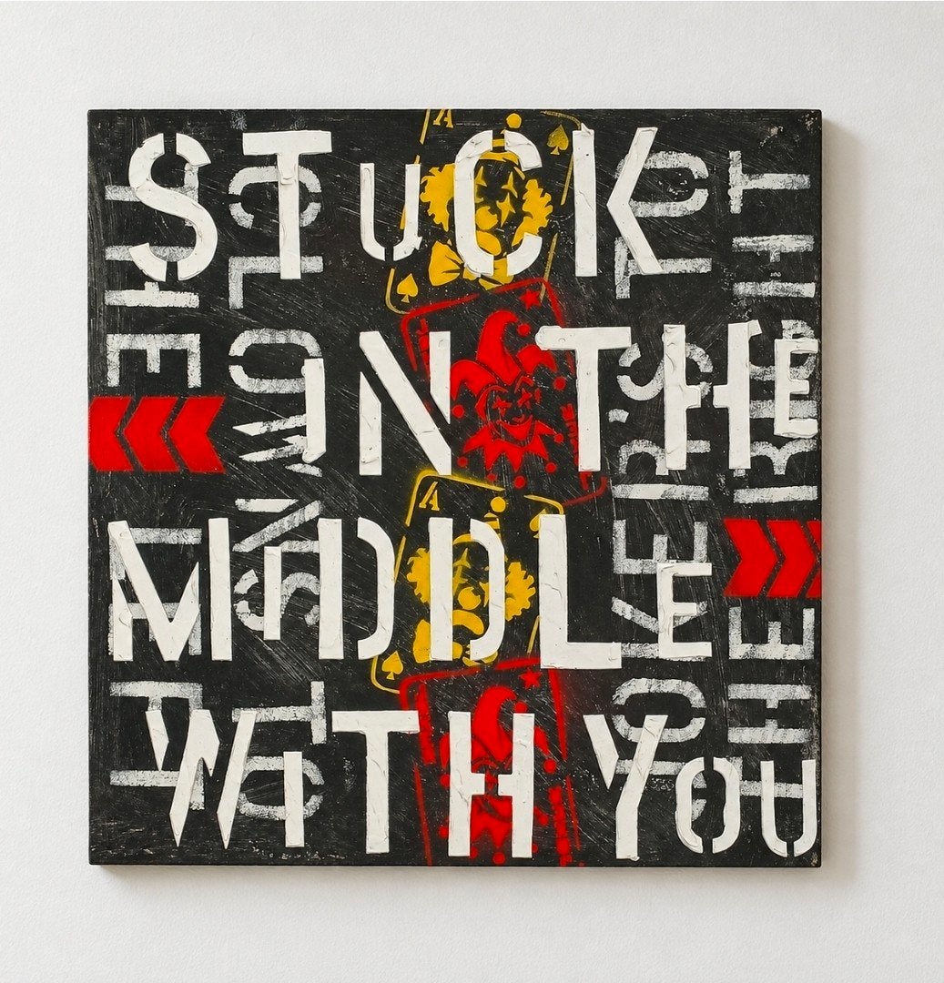 Stuck in the middle with you LYRICART, Ophalen of Verzenden