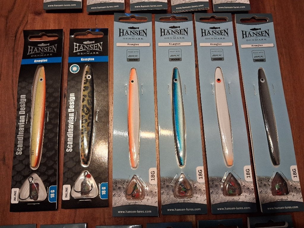 Hansen Knaegten (in-line) kunstaas...zeeforel!, Tinstraat, Overige typen, Nieuw, Ophalen of Verzenden