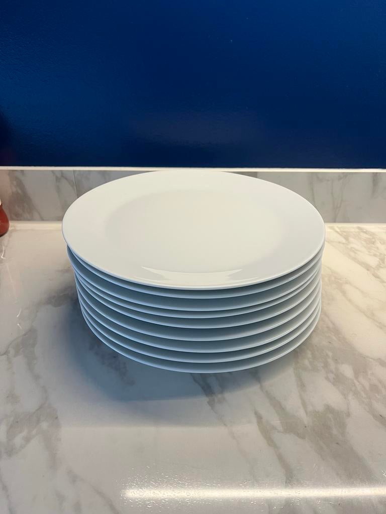 Arzberg Tric witte grote borden - 9 stuks, Ø 31 cm, Ophalen, Zo goed als nieuw, Bord(en), Effen