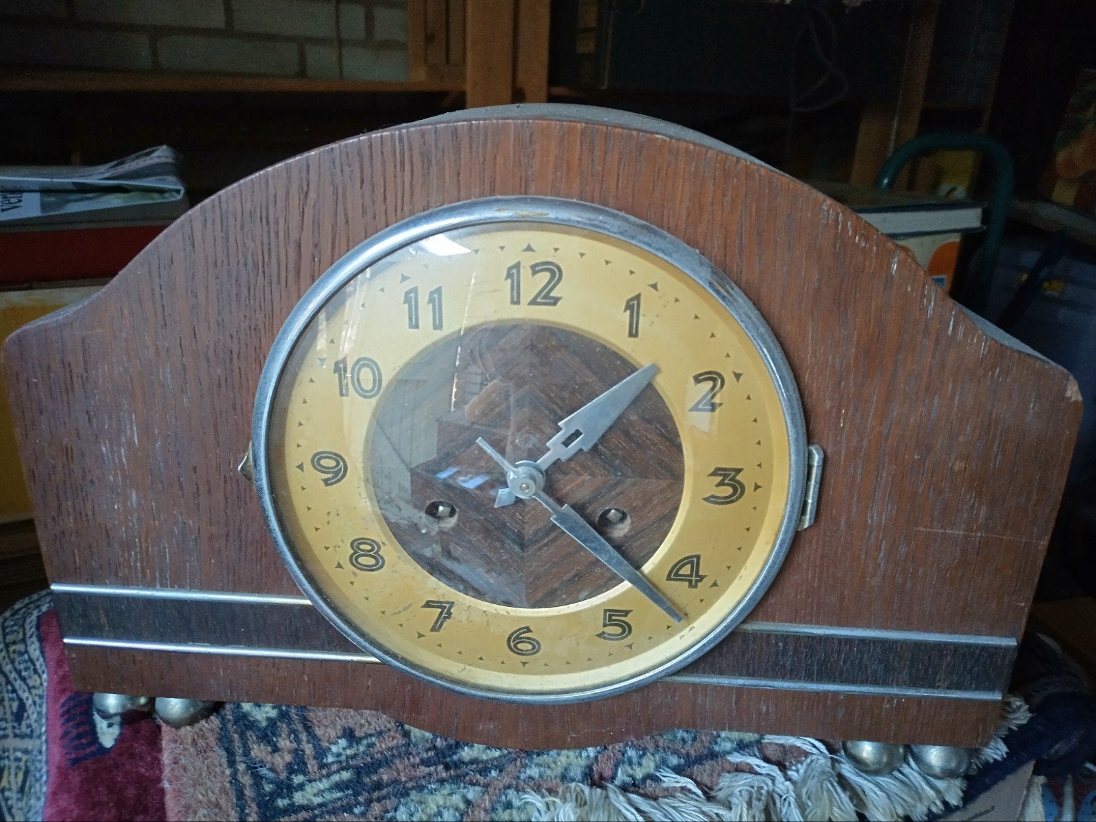Vintage houten tafelklok - Decoratieve klok, Ophalen of Verzenden