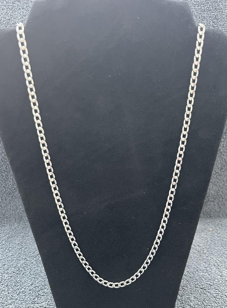 Ketting Titanium massief Cuba style 60 CM -NIEUW-, Sieraden, Tassen en Uiterlijk, Kettingen, Ophalen of Verzenden, Nieuw, Zilver