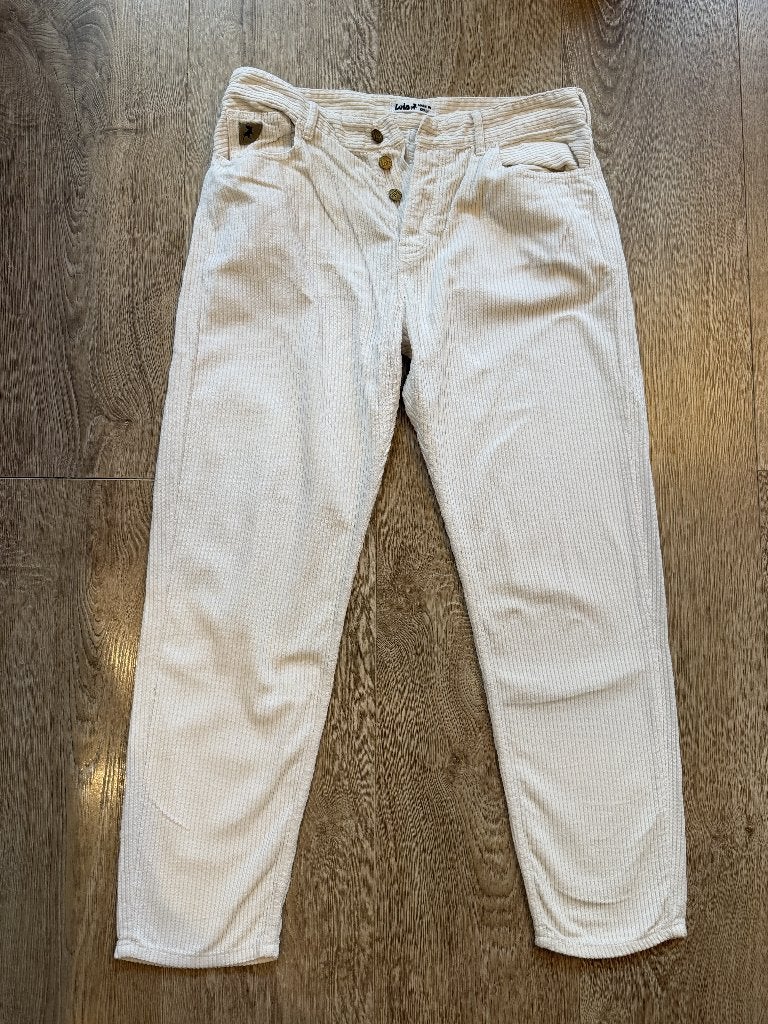 Lois Jumbo Cord Corduroy Broek - Ecru, Maat 52/54 (L), Beige, Ophalen of Verzenden, Zo goed als nieuw