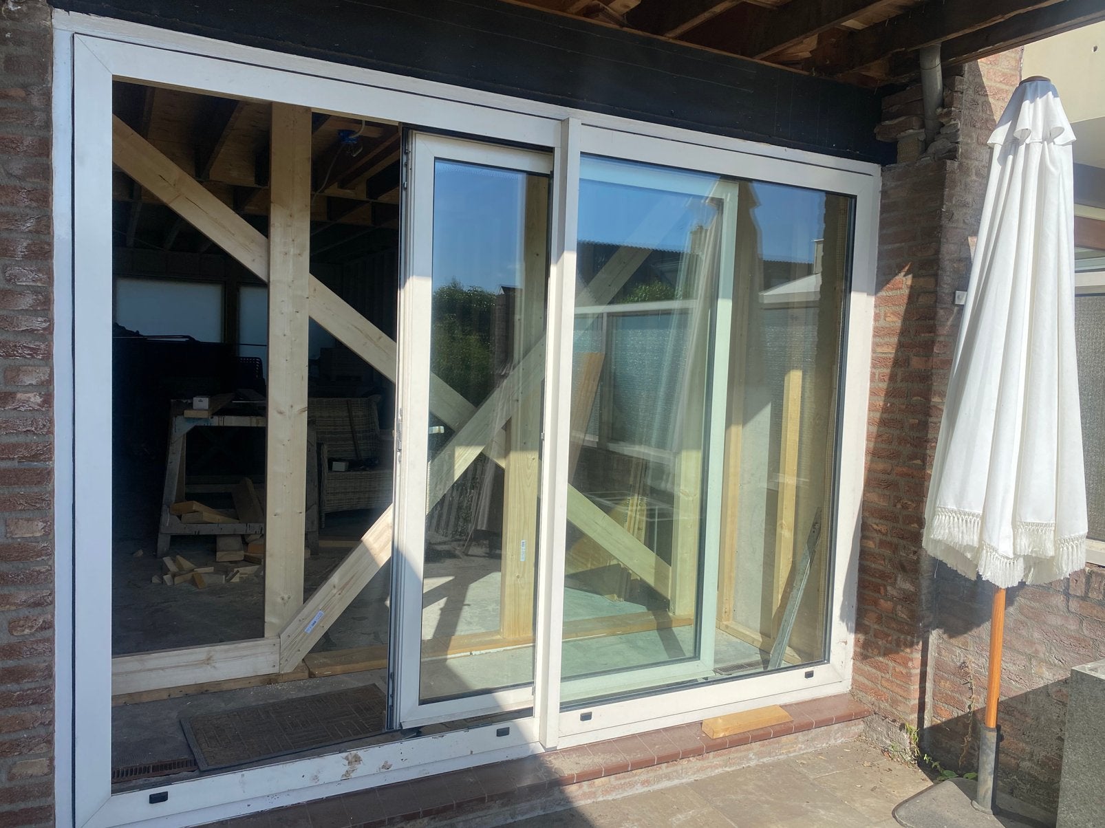 Schuifpui aluminium, Ophalen, Gebruikt, 225 cm of meer, Aluminium