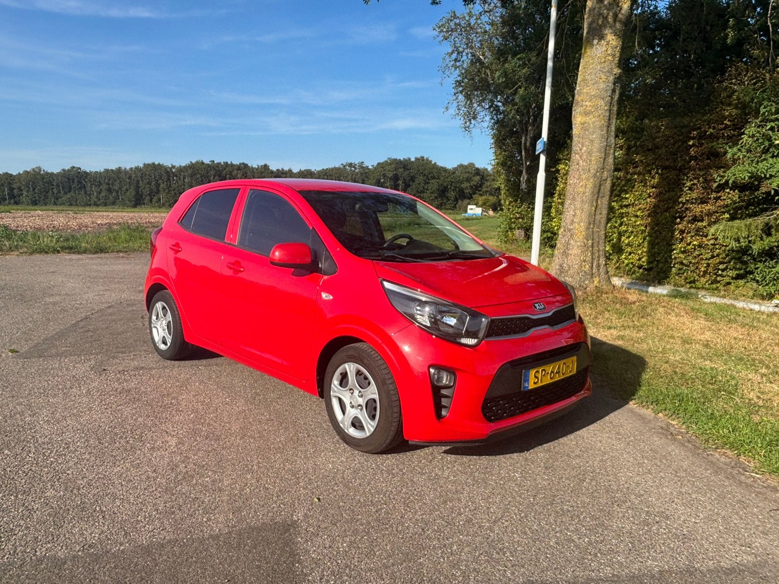Kia Picanto 1.0 MPi 67pk 4-zits 2018 Rood mett. Inruil mog., Auto's, Voorwielaandrijving, Stof, Zwart, 4 stoelen