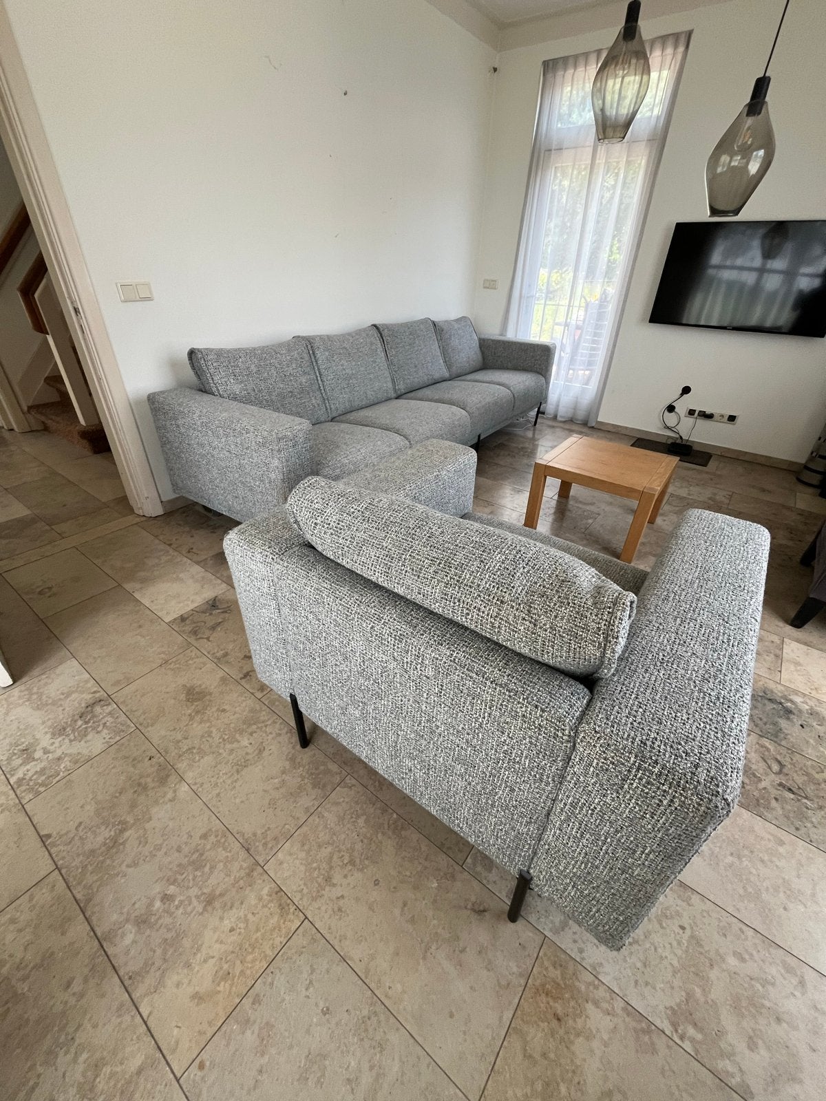 Grote 4-persoons bank met fauteuil - Zo goed als nieuw, Ophalen, 300 cm of meer, 75 tot 100 cm, Zo goed als nieuw