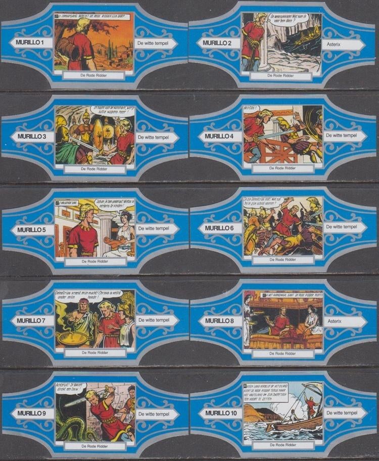 Sigarenbanden De Rode Ridder, Murillo 1-10 blauw-zilver, Ophalen of Verzenden, Nieuw, Sigarenbandjes