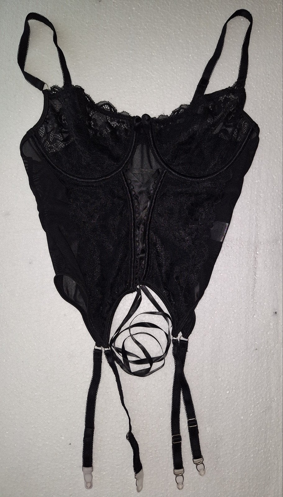 Sexy nieuw zwart corset met jarretels maat S (36), Verzenden, Zwart, Body of Korset
