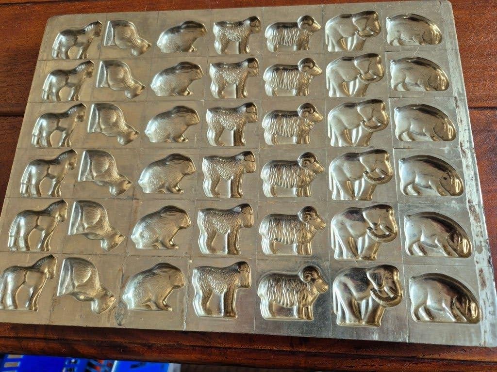 oude metalen Chocolade mal - Dieren, Ophalen of Verzenden