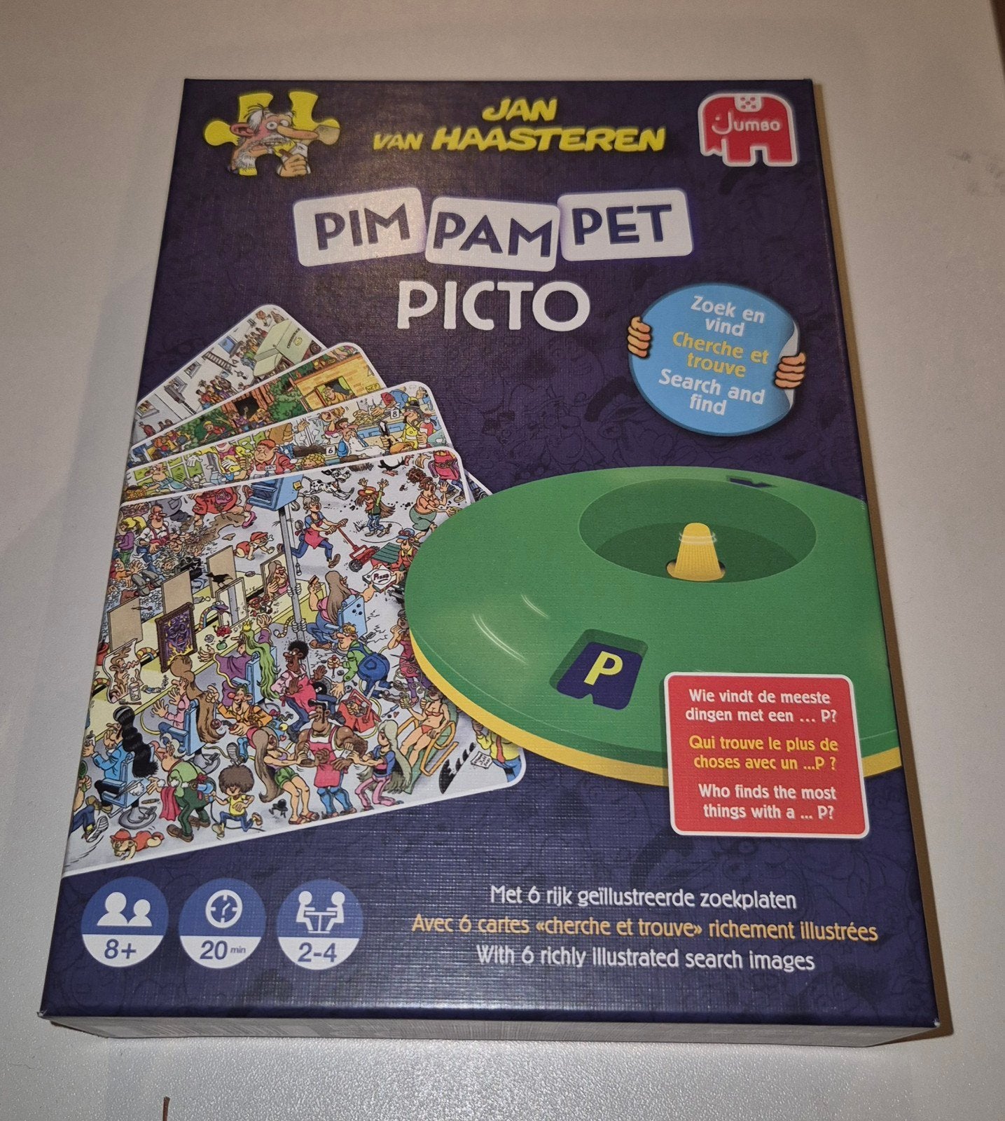 Jan van Haasteren Pim Pam Pet Picto - Zoek en Vind, Drie of vier spelers, Ophalen of Verzenden, Zo goed als nieuw, Jumbo